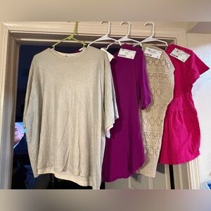 4 top bundle 2 blouse style & 2 tshirt material